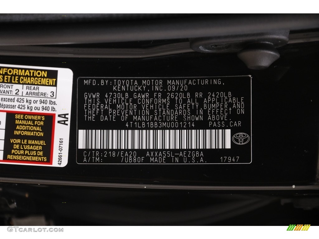 2021 Avalon XLE AWD - Midnight Black Metallic / Black photo #23
