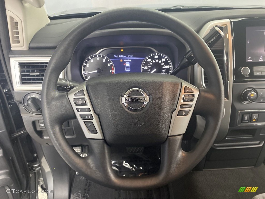 2021 Nissan Titan SV Crew Cab Charcoal Steering Wheel Photo #144649774
