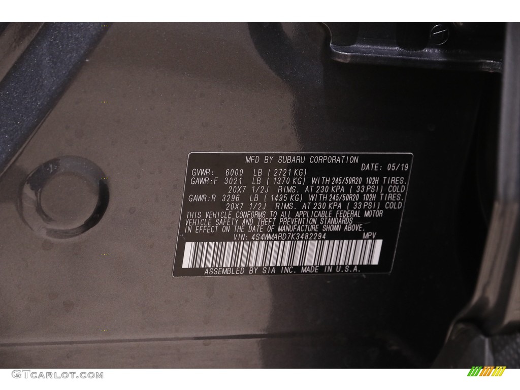 2019 Ascent Touring - Magnetite Gray Metallic / Java Brown photo #31