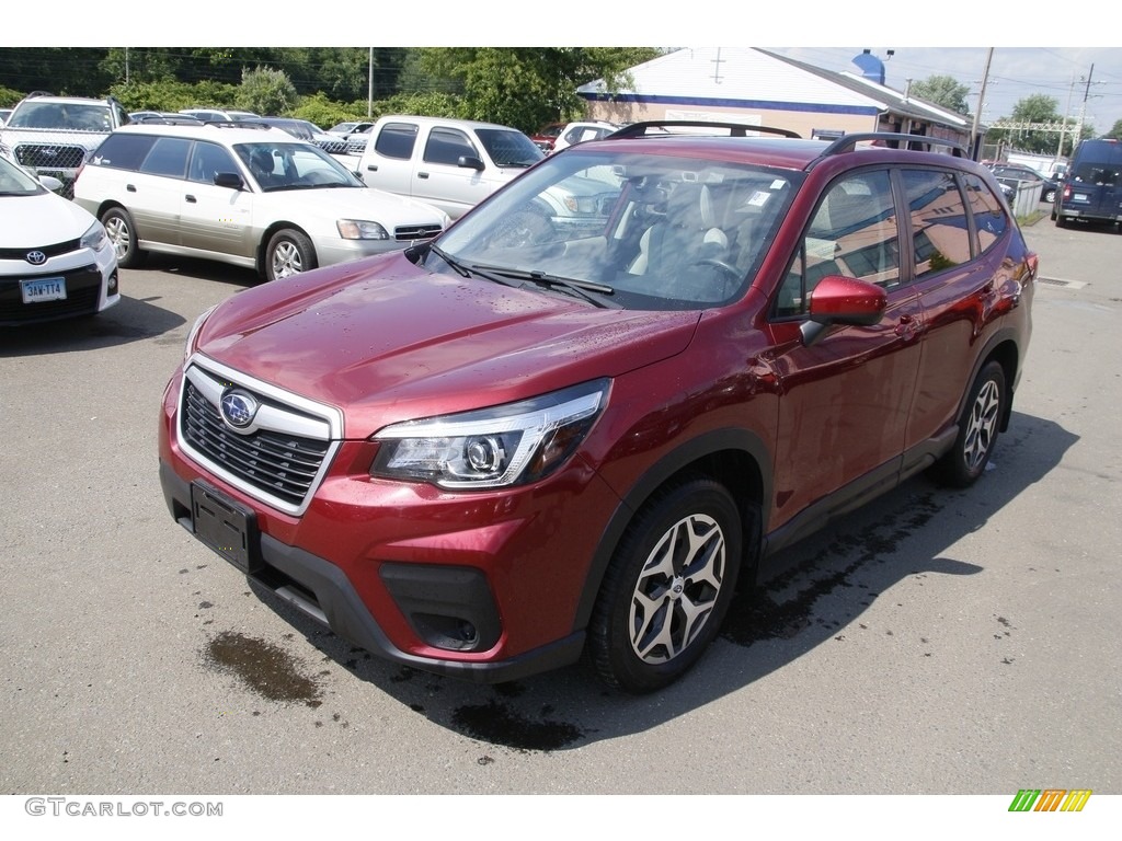 2019 Forester 2.5i Premium - Crimson Red Pearl / Gray photo #1