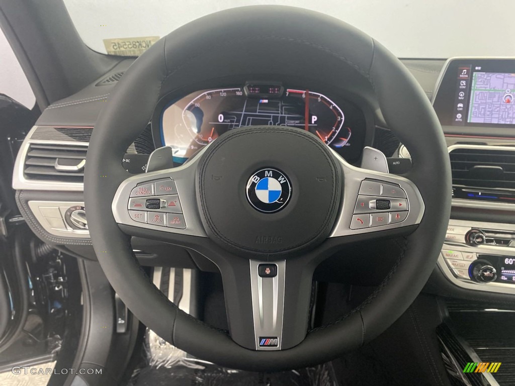 2022 BMW 7 Series 750i xDrive Sedan Black Steering Wheel Photo #144651562