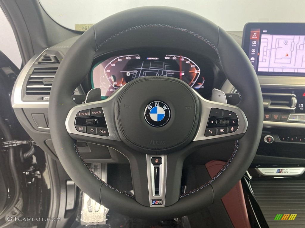 2022 BMW X4 M40i Tacora Red Steering Wheel Photo #144652759