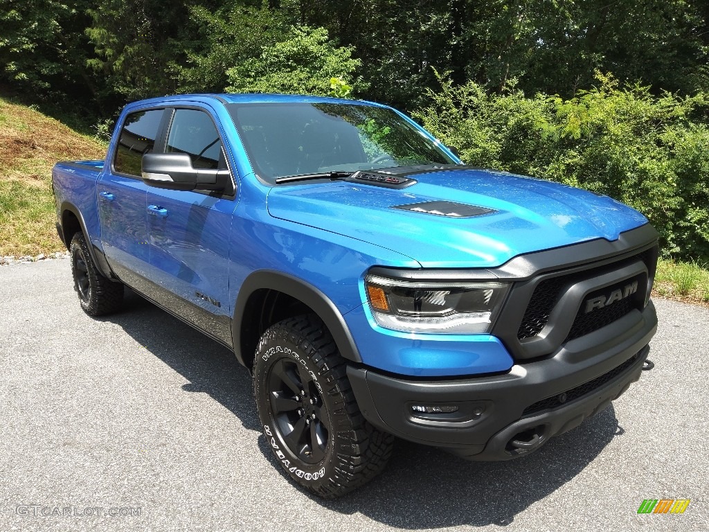 Hydro Blue Pearl 2022 Ram 1500 Rebel Crew Cab 4x4 Exterior Photo #144653377