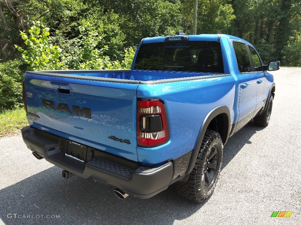 2022 1500 Rebel Crew Cab 4x4 - Hydro Blue Pearl / Black/Red photo #6