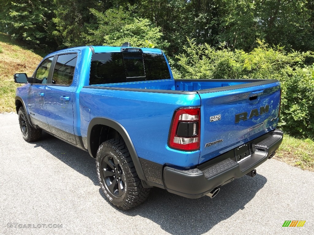 2022 1500 Rebel Crew Cab 4x4 - Hydro Blue Pearl / Black/Red photo #9