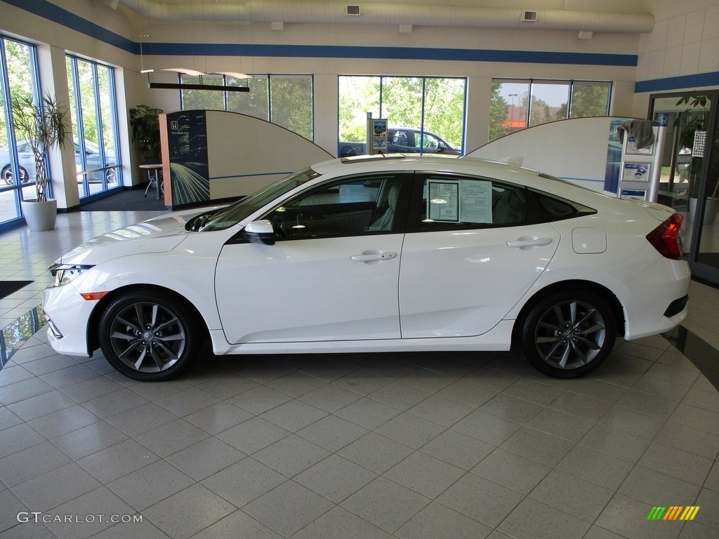 2019 Civic EX Sedan - Platinum White Pearl / Black/Ivory photo #10