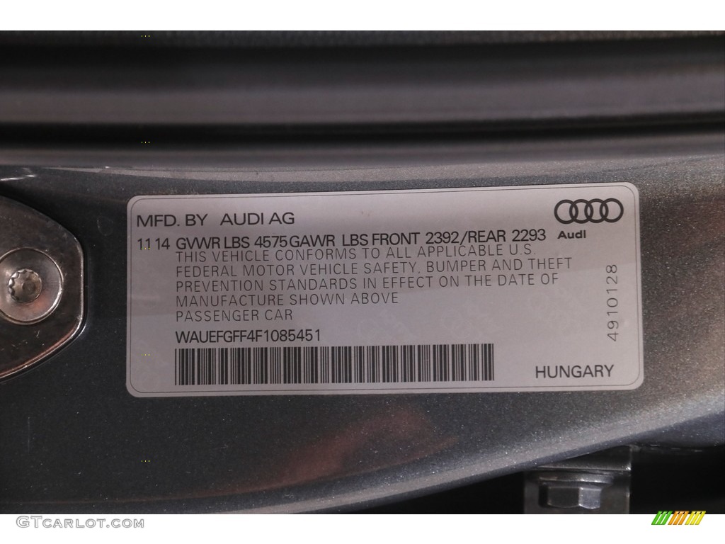 2015 A3 2.0 Premium Plus quattro - Monsoon Gray Metallic / Black photo #21