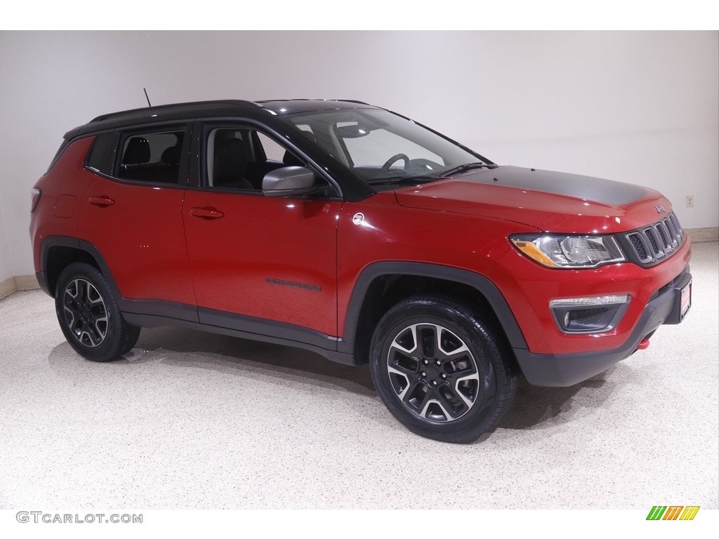 2019 Compass Trailhawk 4x4 - Red-Line Pearl / Black/Ruby photo #1
