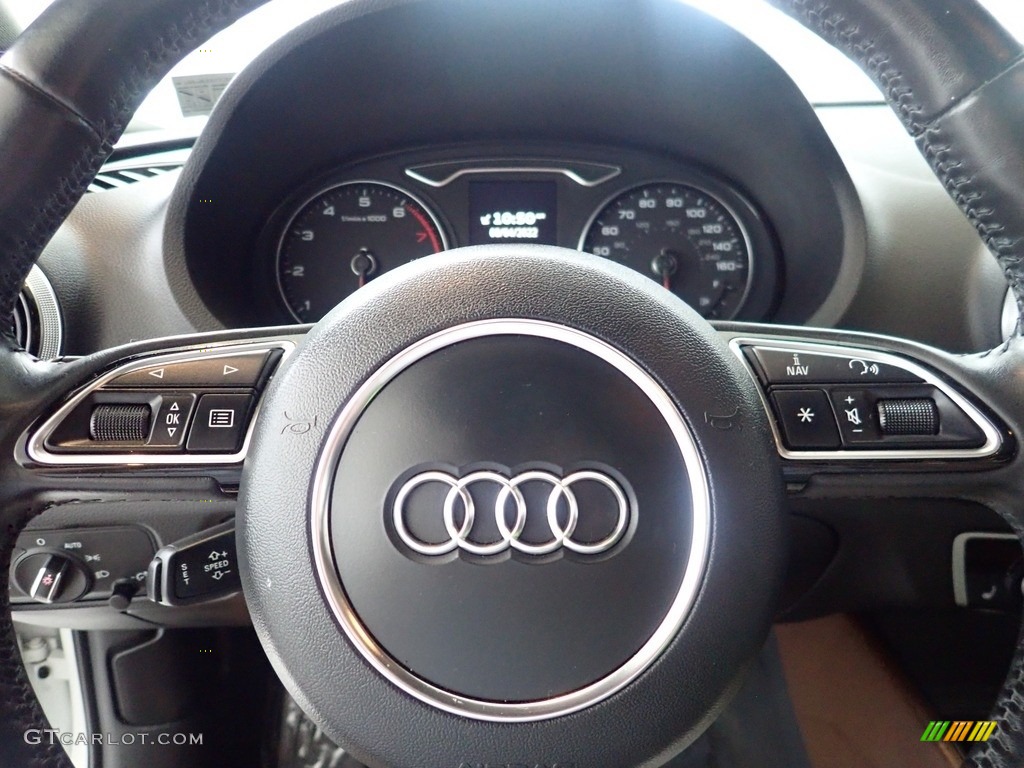 2016 Audi A3 2.0 Premium quattro Chestnut Brown Steering Wheel Photo #144661485