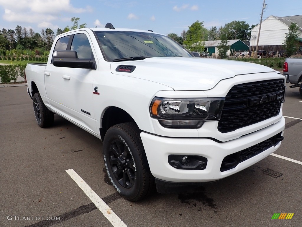 Bright White 2022 Ram 2500 Big Horn Crew Cab Night Edition 4x4 Exterior Photo #144662742