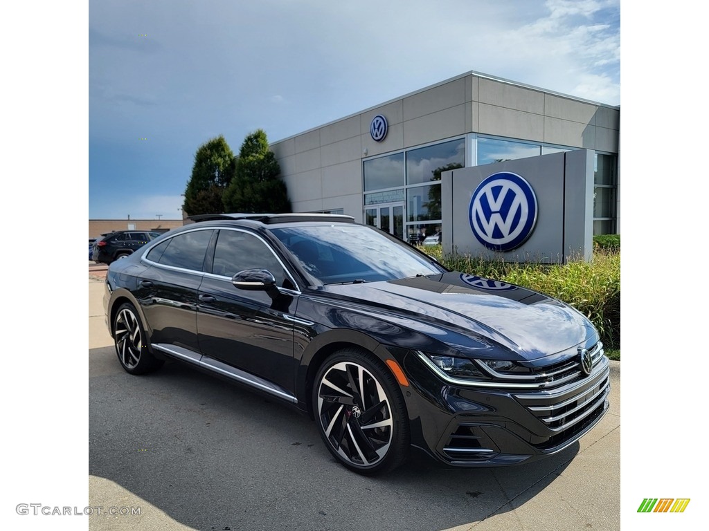 Deep Black Pearl 2021 Volkswagen Arteon SEL Premium R-Line 4Motion Exterior Photo #144664305
