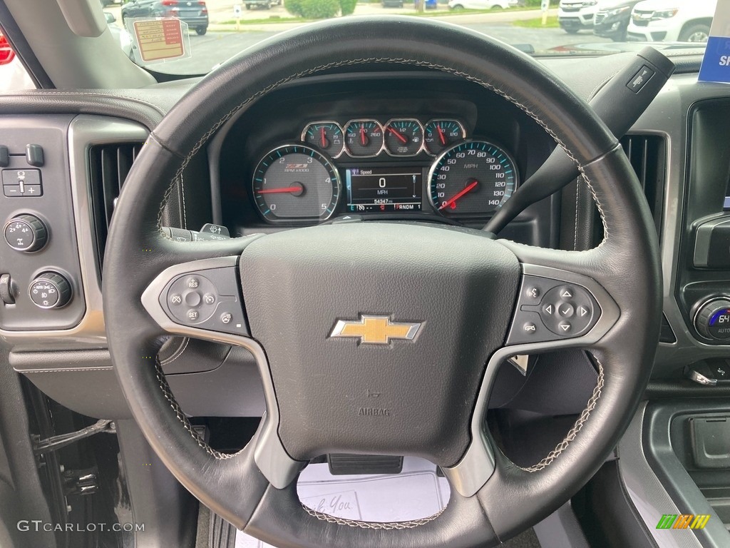 2016 Chevrolet Silverado 2500HD LTZ Crew Cab 4x4 Jet Black Steering Wheel Photo #144666142