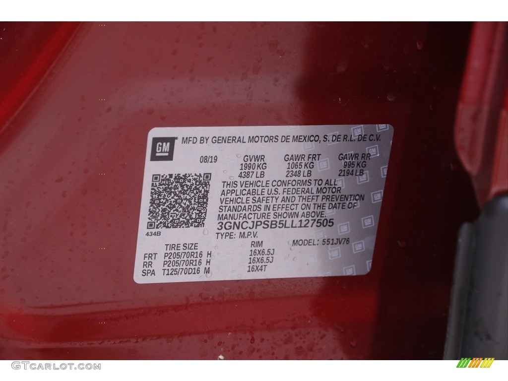 2020 Trax LT AWD - Cajun Red Tintcoat / Jet Black/Brandy photo #21