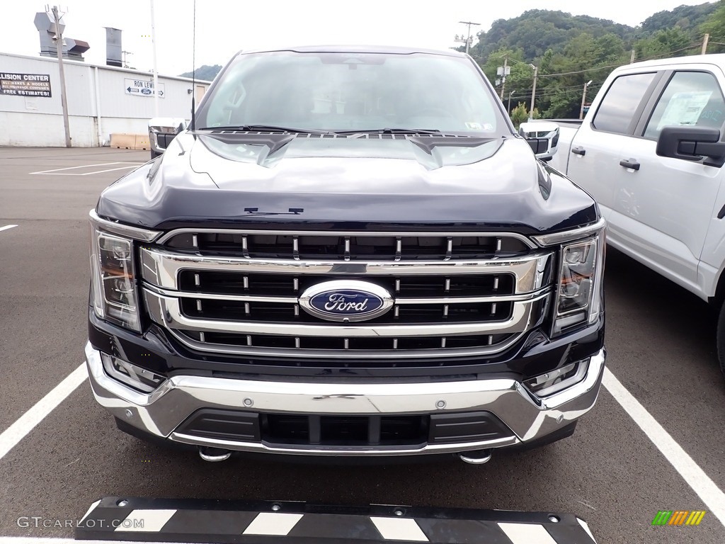 2022 F150 Lariat SuperCrew 4x4 - Antimatter Blue Metallic / Black/Slate photo #3