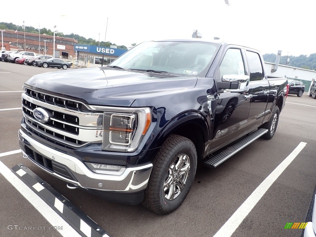 Antimatter Blue Metallic 2022 Ford F150 Lariat SuperCrew 4x4 Exterior Photo #144670319