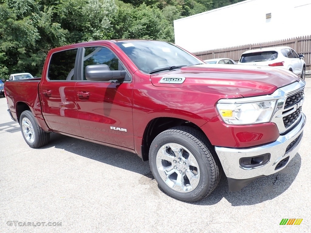 Delmonico Red Pearl 2022 Ram 1500 Big Horn Crew Cab 4x4 Exterior Photo #144675860