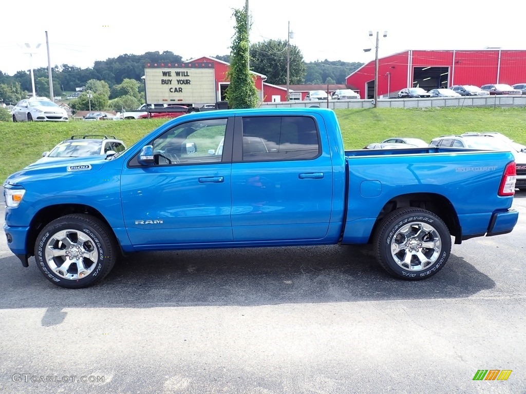 Hydro Blue Pearl 2022 Ram 1500 Big Horn Crew Cab 4x4 Exterior Photo #144676394