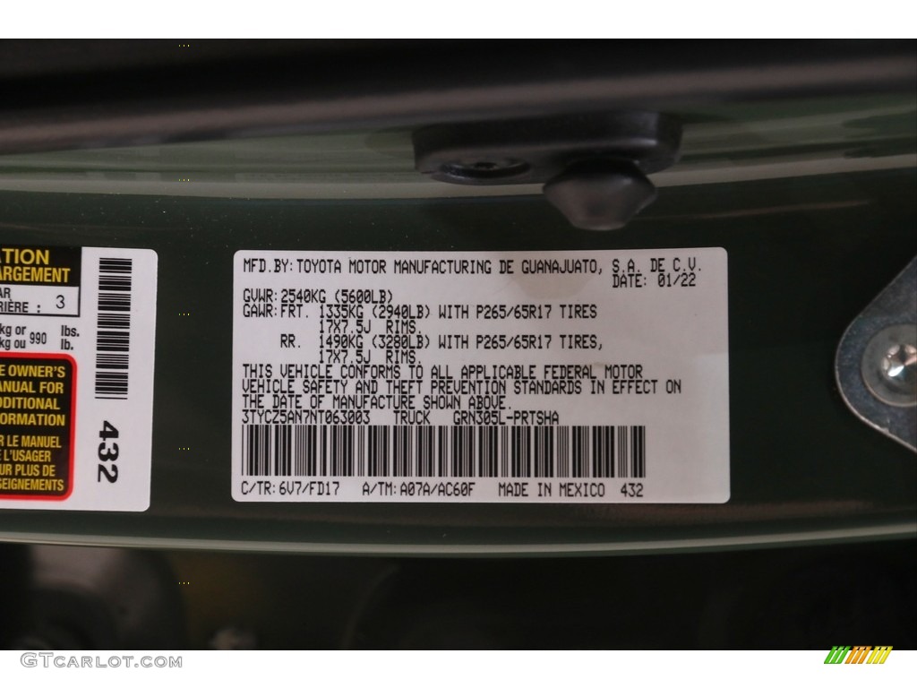 2022 Tacoma SR5 Double Cab 4x4 - Army Green / Cement/Black photo #20