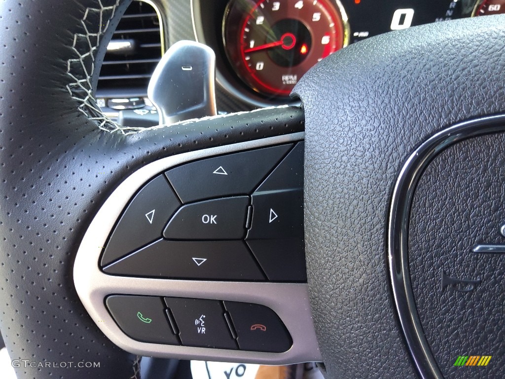 2022 Dodge Charger SRT Hellcat Widebody Black Steering Wheel Photo #144678992
