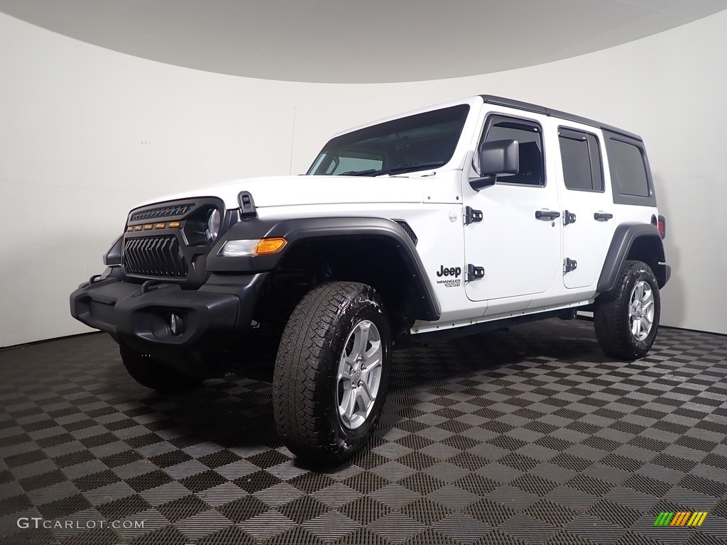 Bright White 2021 Jeep Wrangler Unlimited Sport 4x4 Right Hand Drive Exterior Photo #144680321