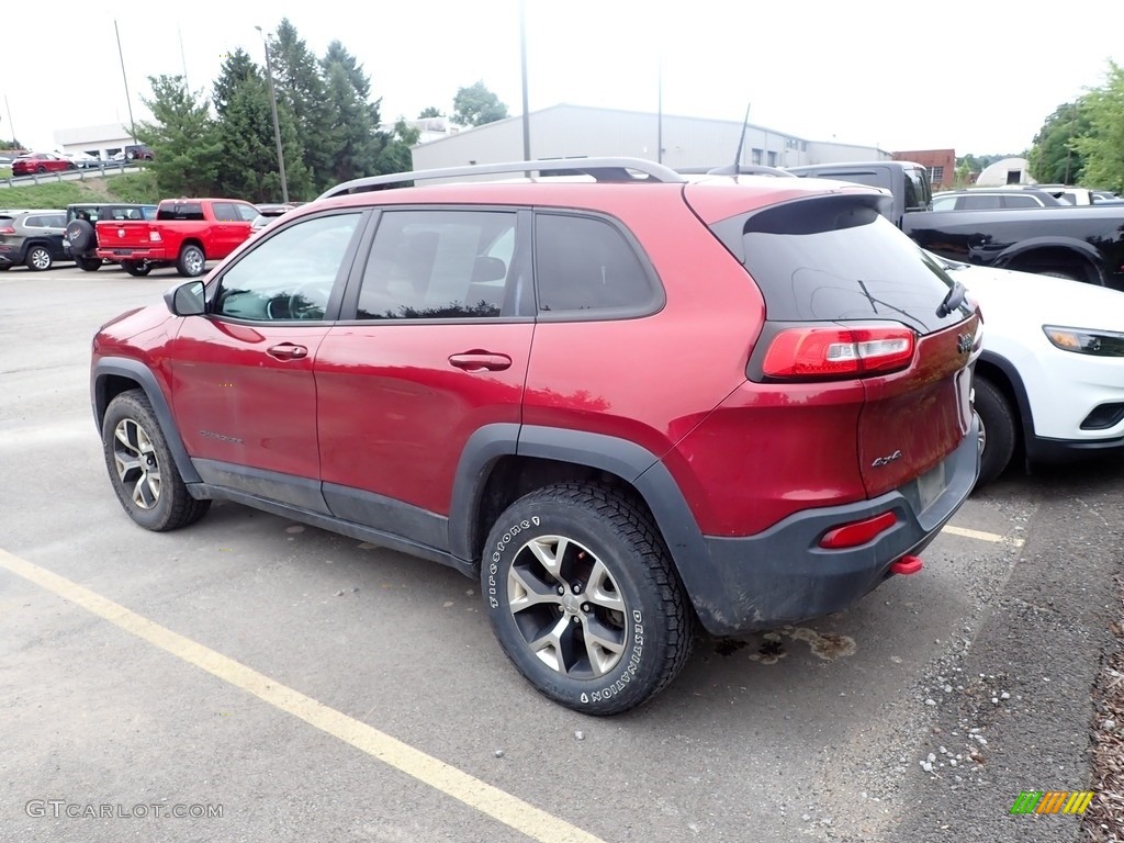 2016 Cherokee Trailhawk 4x4 - Deep Cherry Red Crystal Pearl / Black photo #4