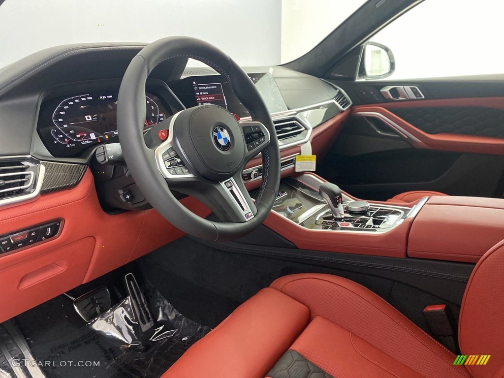 2022 BMW X6 M Competition Sakhir Orange/Black Dashboard Photo #144685626
