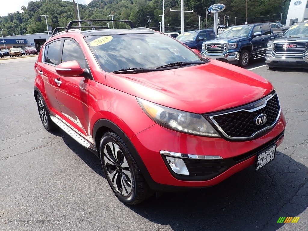 2013 Sportage SX - Signal Red / Black photo #2