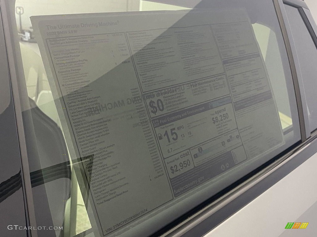 2022 BMW X6 M Competition Window Sticker Photo #144686703