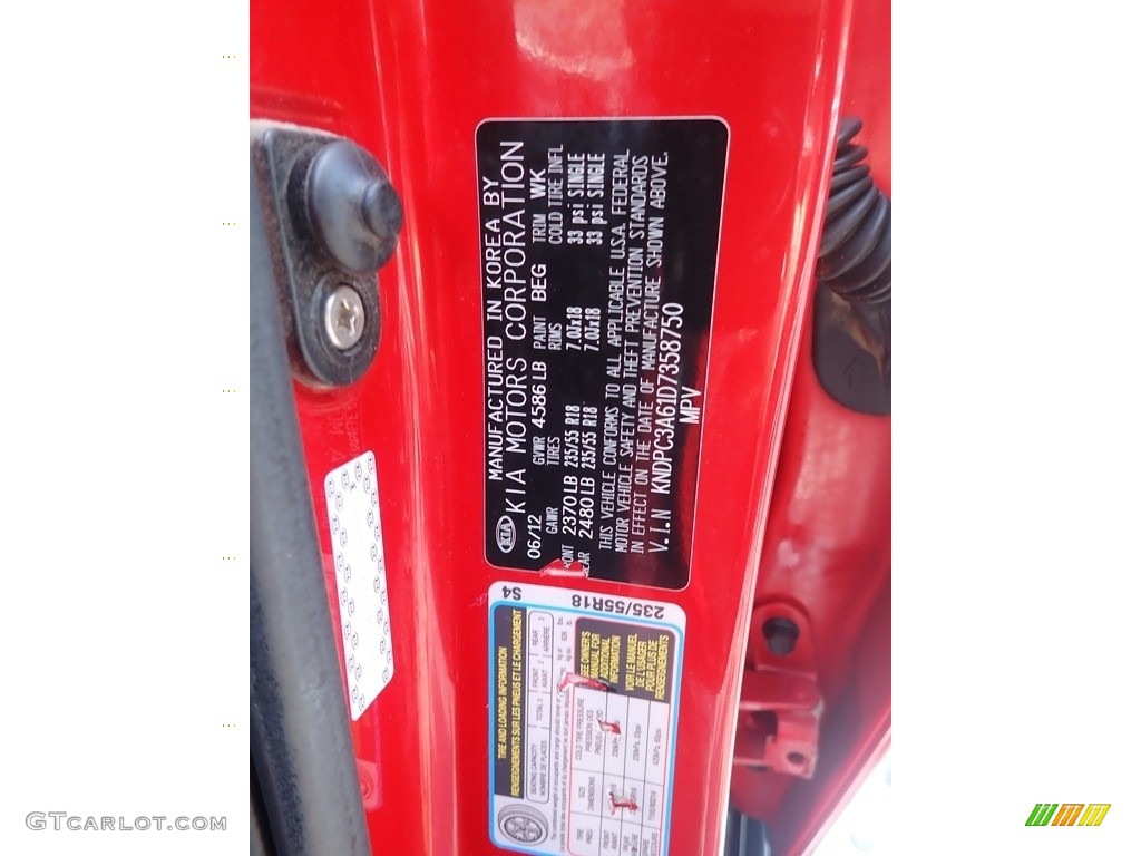 2013 Sportage SX - Signal Red / Black photo #20
