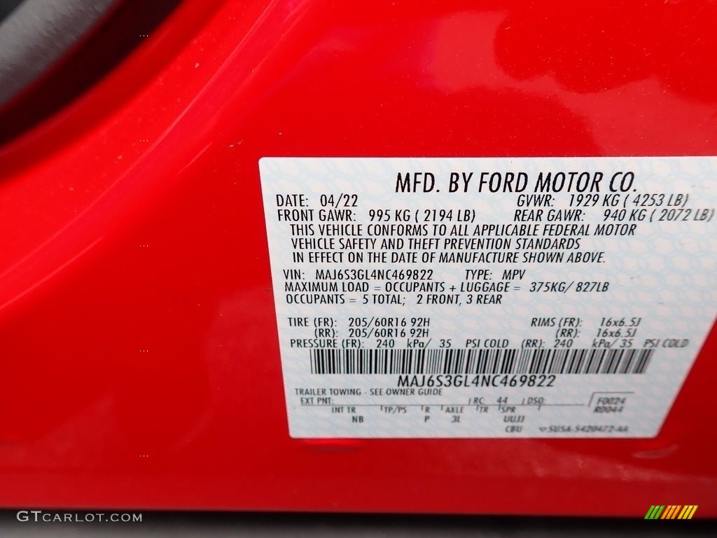2022 EcoSport SE 4WD - Race Red / Black photo #14