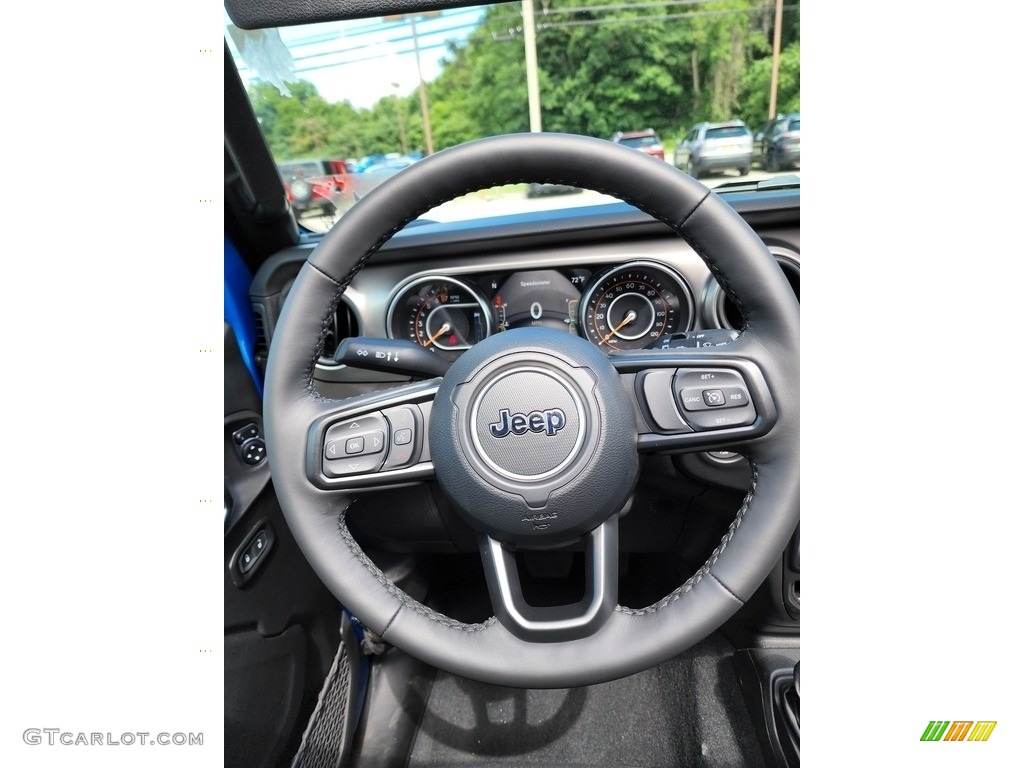 2022 Jeep Wrangler Unlimited High Tide 4x4 Black Steering Wheel Photo #144690063