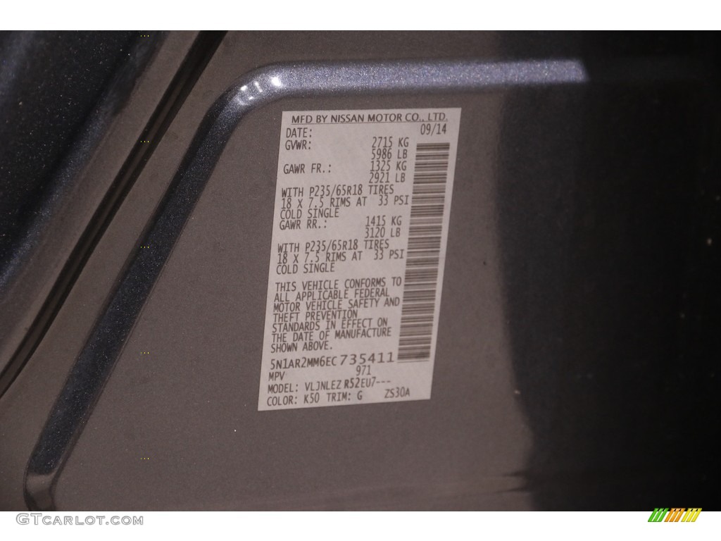 2014 Pathfinder SV AWD - Dark Slate / Charcoal photo #21
