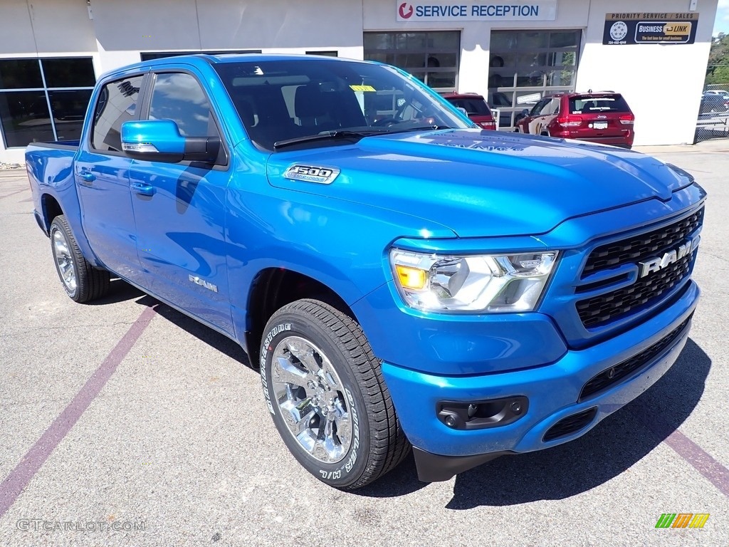 Hydro Blue Pearl 2022 Ram 1500 Big Horn Crew Cab 4x4 Exterior Photo #144695117