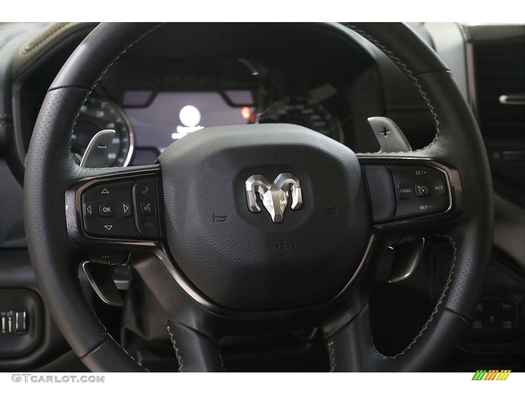 2022 Ram 1500 Rebel G/T Crew Cab 4x4 Black Steering Wheel Photo #144703986