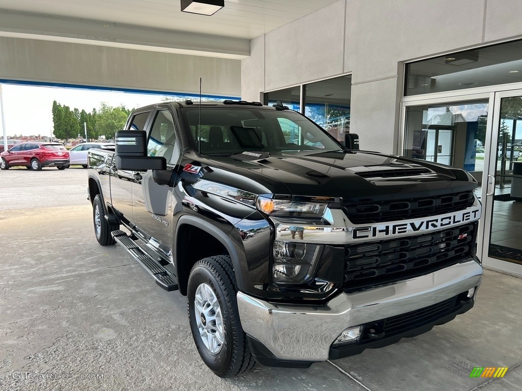 Black 2022 Chevrolet Silverado 2500HD LT Crew Cab 4x4 Exterior Photo #144704001