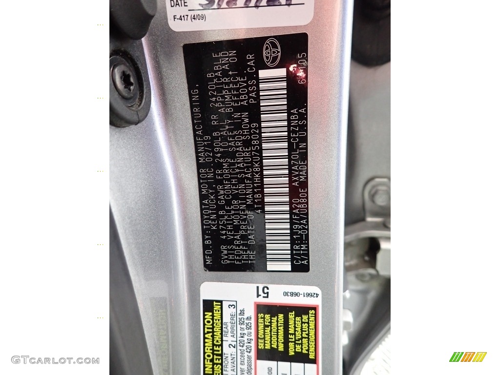 2019 Camry LE - Celestial Silver Metallic / Black photo #31