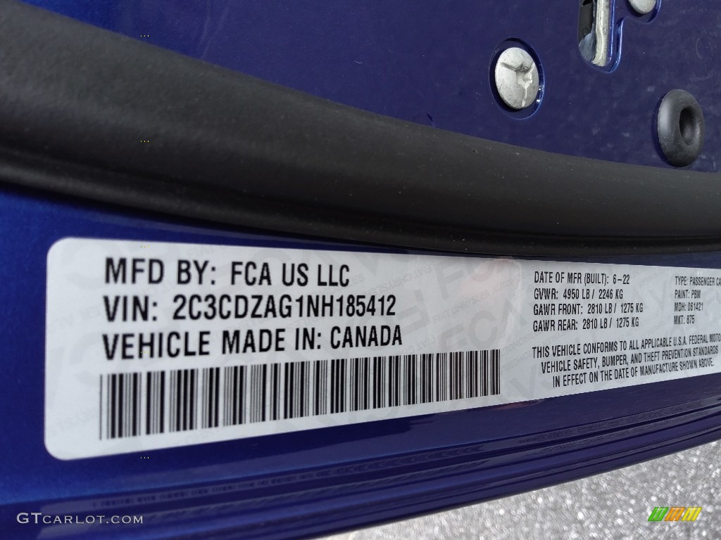 2022 Challenger SXT Blacktop - Indigo Blue / Black photo #28