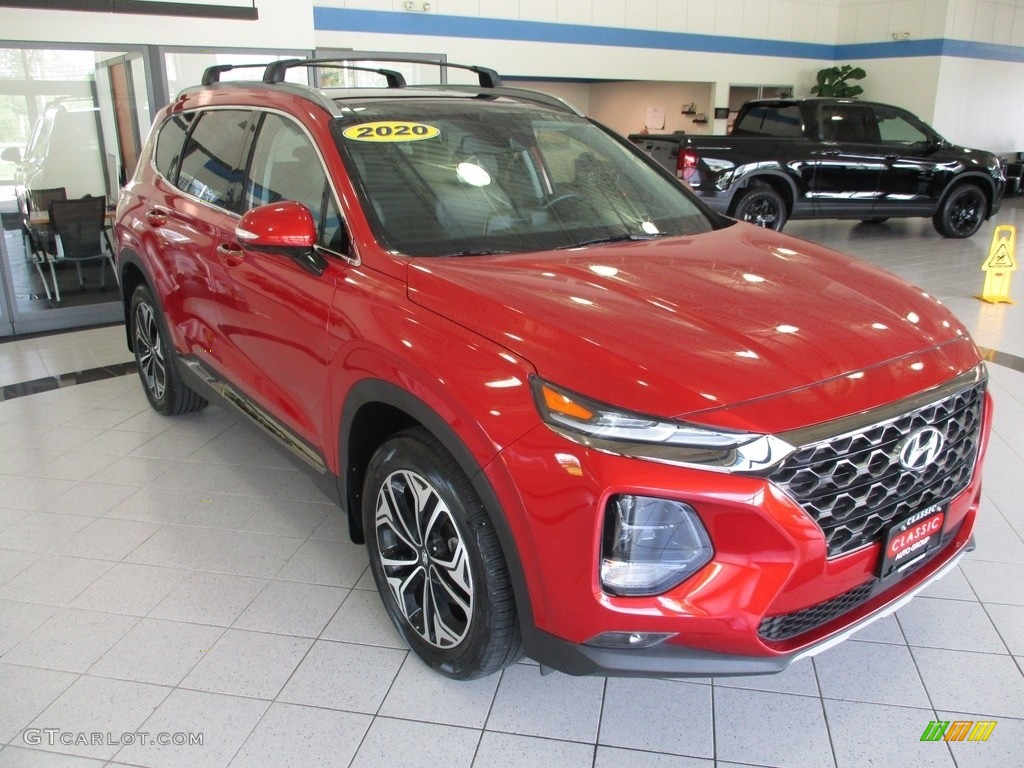 2020 Santa Fe Limited 2.0 AWD - Lava Orange / Espresso/Gray photo #3