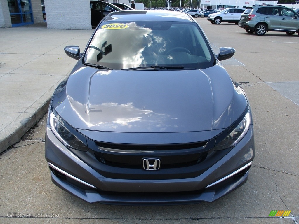 2020 Civic LX Sedan - Modern Steel Metallic / Black photo #2