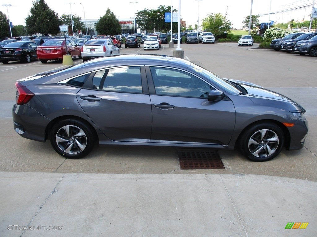 2020 Civic LX Sedan - Modern Steel Metallic / Black photo #4