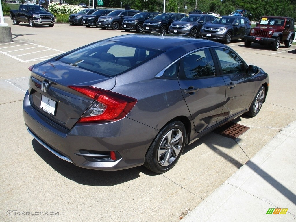 2020 Civic LX Sedan - Modern Steel Metallic / Black photo #7
