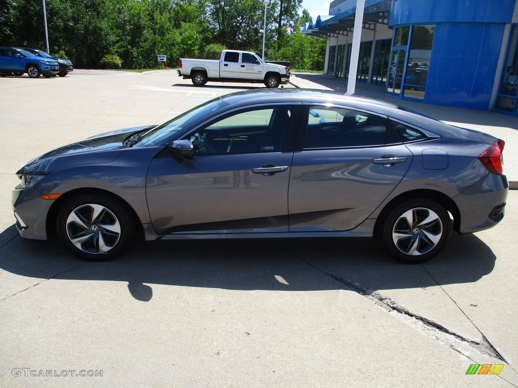 2020 Civic LX Sedan - Modern Steel Metallic / Black photo #10