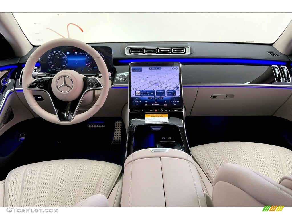 2022 Mercedes-Benz S 500 4Matic Sedan Macchiato Beige/Magma gray Dashboard Photo #144713485