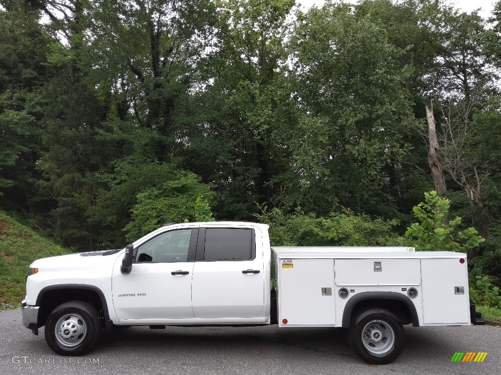 Summit White 2022 Chevrolet Silverado 3500HD Work Truck Crew Cab Chassis Exterior Photo #144714133