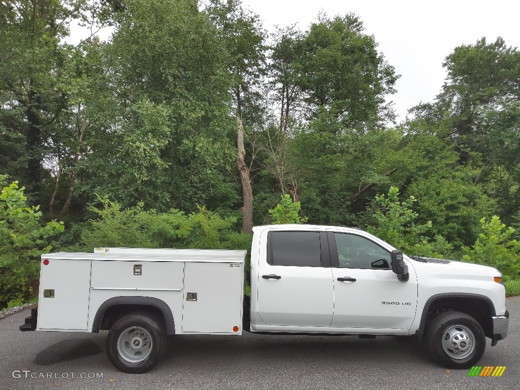 Summit White 2022 Chevrolet Silverado 3500HD Work Truck Crew Cab Chassis Exterior Photo #144714247