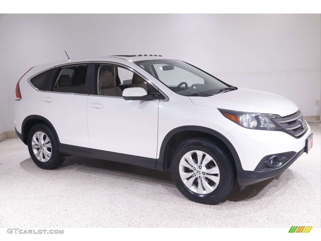2014 CR-V EX AWD - White Diamond Pearl / Beige photo #1