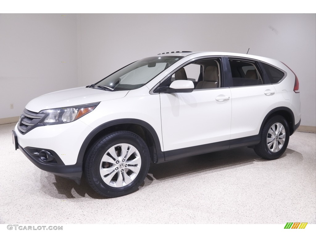 2014 CR-V EX AWD - White Diamond Pearl / Beige photo #3