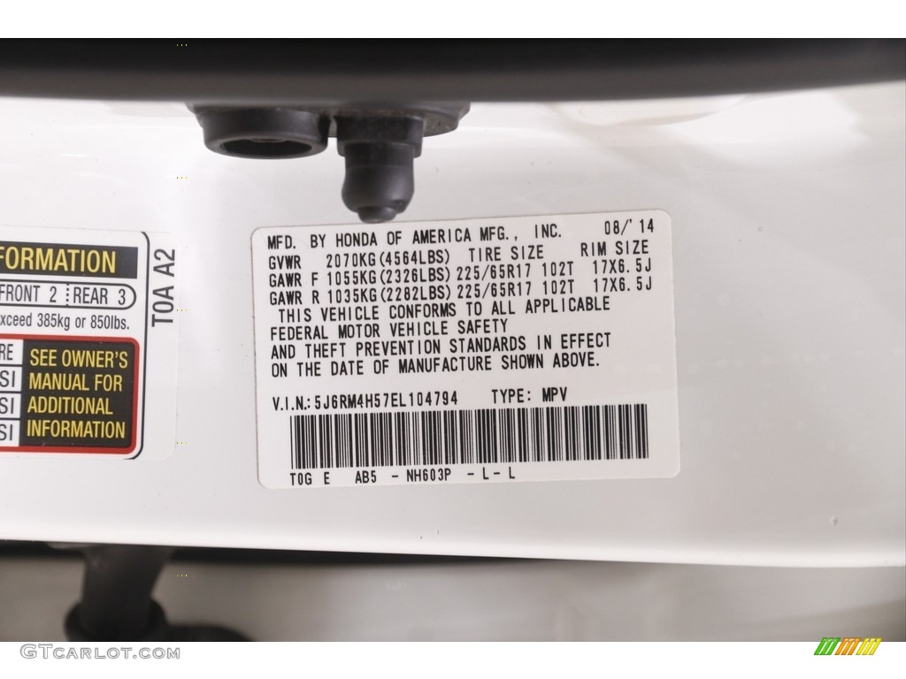 2014 CR-V EX AWD - White Diamond Pearl / Beige photo #22