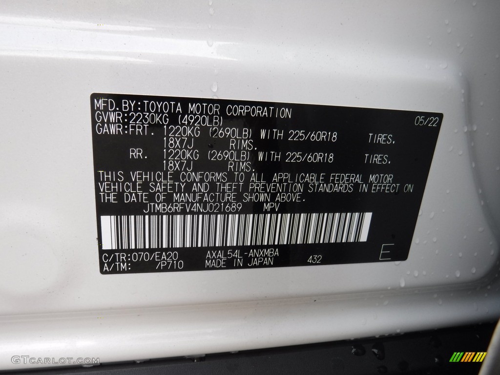2022 RAV4 XLE  Premium AWD Hybrid - Blizzard Pearl / Black photo #37