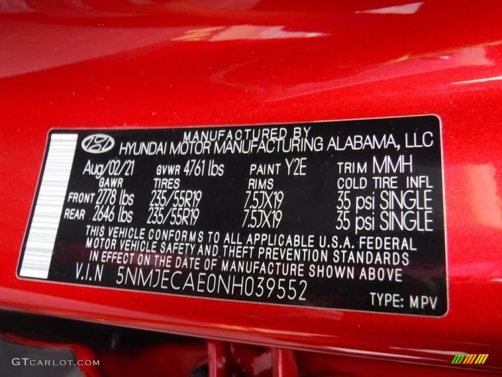 2022 Tucson Limited AWD - Calypso Red / Gray photo #34